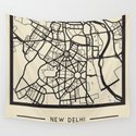 Abstract City Map - New Delhi, India Wandbehang