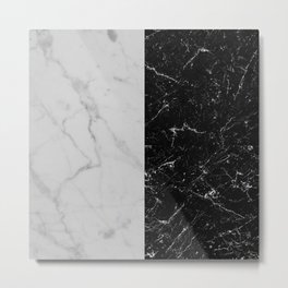 half black and white marble Metal Print | Modern, Dorm, Graphic, Black, Pattern, College, Digital, Acrylic, Teen, Stencil 