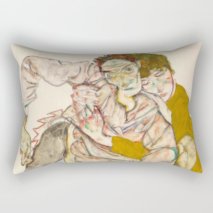 Egon Schiele "Seated Couple" Rectangular Pillow