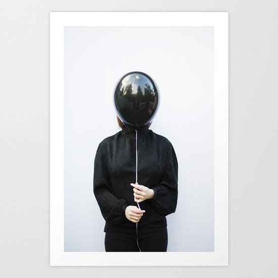 Behind the balloon Art Print