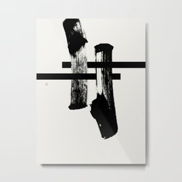 #torii (West Meets East Series) Metal Print | Painting, Curated, Ink, Japanese, Shodo, Wabisabi, Cross, Crossing, Sumi, Minimalism 