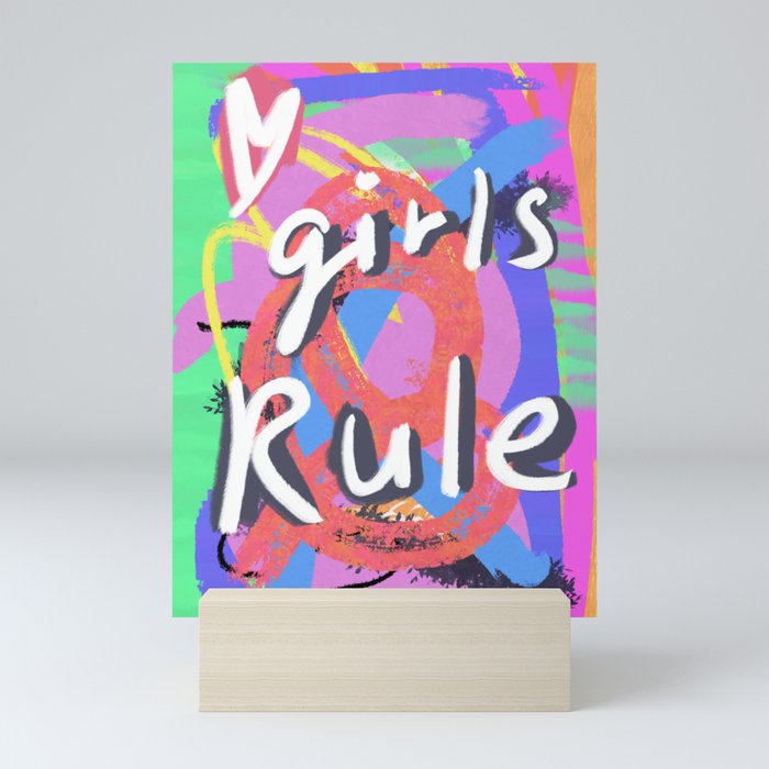 girls rule art 3 Mini Art Print