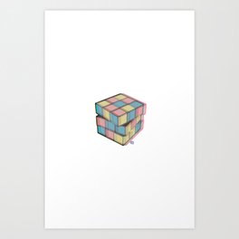 Rubik puzzle cube Art Print | Speed, Blue, Toy, Yellow, Red, Jasonschneider, Digital, Color, Illustration, Master 
