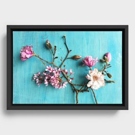 Flowers of Spring - colorful floral still life photograph Framed Canvas