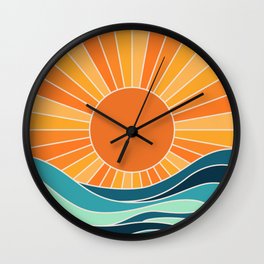 sunshine on the ocean Wall Clock