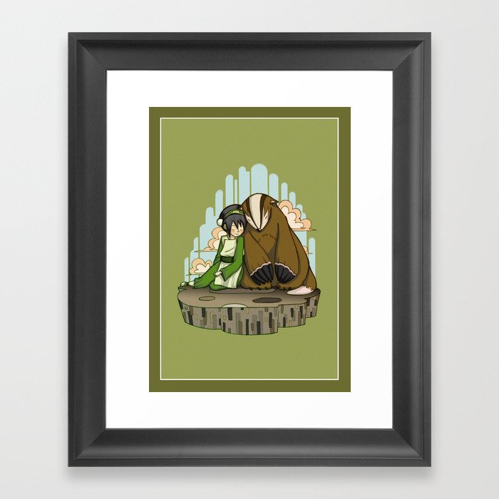 Toph and the Badgermole Framed Art Print