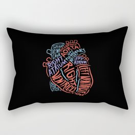 Anatomy Of Heart Organ Doctor Gift Cardiac Nurse Rectangular Pillow