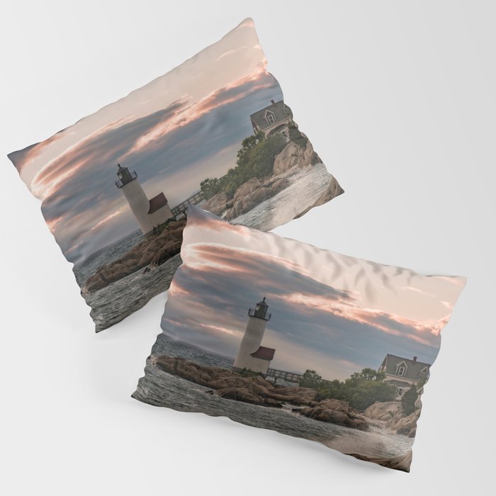 Annisquam Lighthouse sunset Pillow Sham