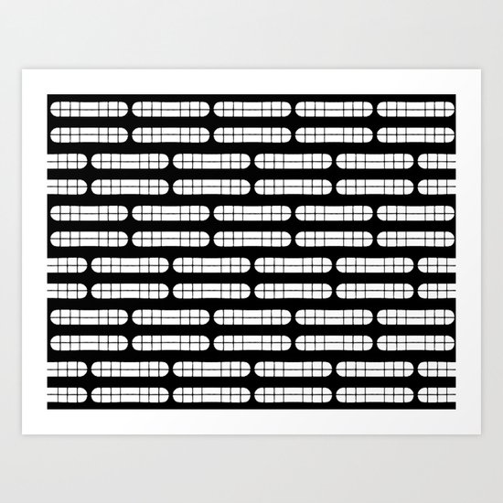 Grift Black & White Pattern Art Print