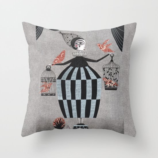 The Bird Act Throw Pillow
