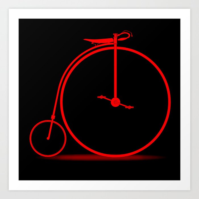 Red Penny Farthing Art Print