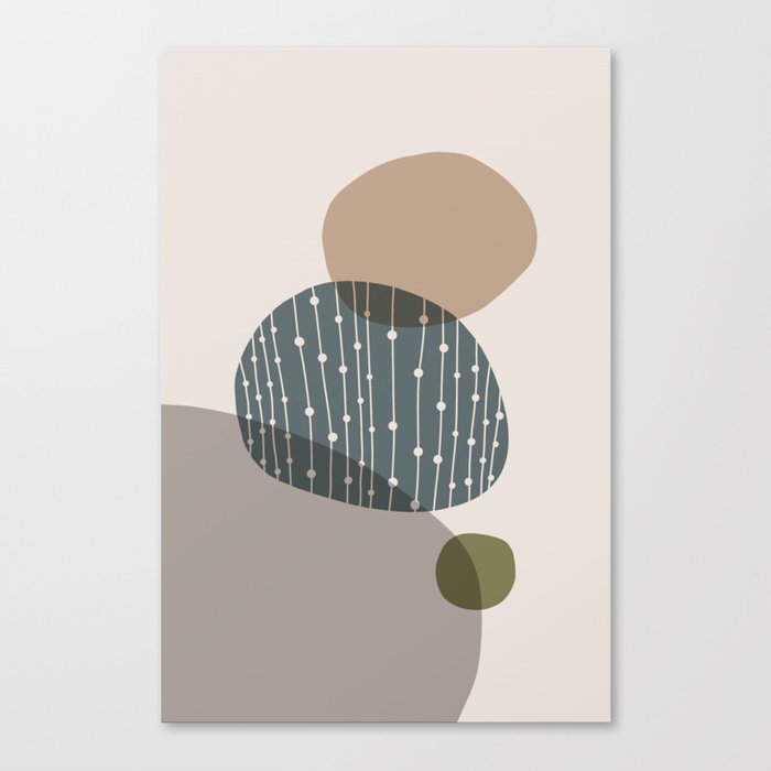 Organic Geometric Abstract Shapes 1 Canvas Print