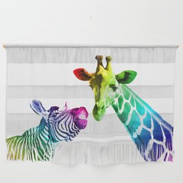 Zebra - Giraffe Rainbow Color Wall Hanging