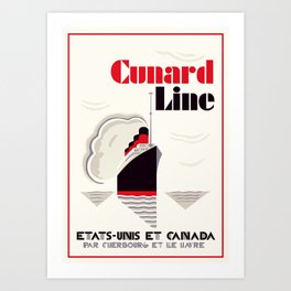 Cunard Line art deco style Art Print