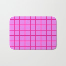 Grid. Deep pink lines on Violet background. Bath Mat | Deeppink, Repeat, Geometry, Color, Minimal, Square, Geometric, Graphicdesign, Shape, Stripes 
