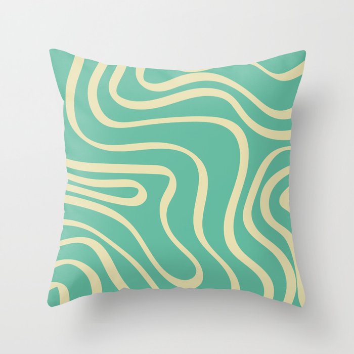 Groovy Abstract Lines - Silver Tree Throw Pillow