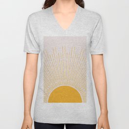 Sun Rise Art, Horizontal boho Sun V Neck T Shirt