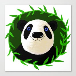 panda pug and bamboo 2d Canvas Print