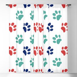 dog paw print pattern Blackout Curtain