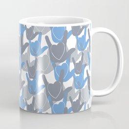 ASL I LOVE YOU HEARTS BLUE Coffee Mug