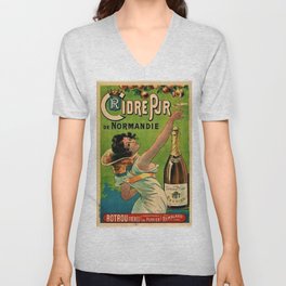1889 Vintage Pure Cider of Normandy, Rotrou frères (Perrier) By Pichot Poster Art V Neck T Shirt