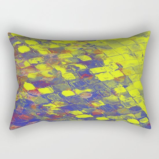 Take The First Step - Abstract, blue and yellow pattern Rectangular Pillow