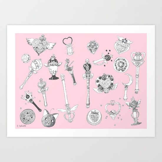 Sailor Moon Flash - Pink Art Print