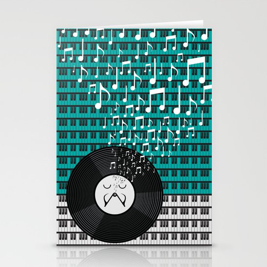 Piano Record - Singing Stationery Cards