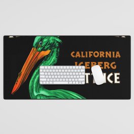 King Pelican green brand California Iceberg Lettuce vintage label advertising poster / posters Desk Mat