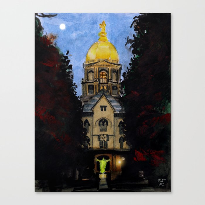 Golden Dome At Dusk: South Bend, IN Canvas Print