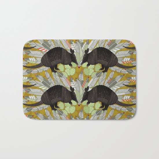 native armadillos gold Bath Mat
