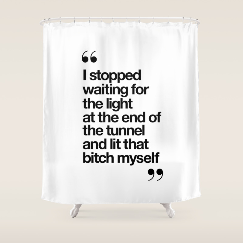 The Light At The End Of The Tunnel Black And White Ink Typography