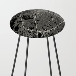 Lubbock City Map Counter Stool