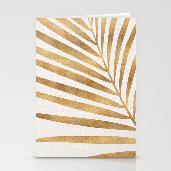 Metallic Gold Palm Leaf Stationery Cards
