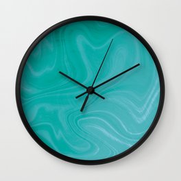 Aqua Swirl Marble Wall Clock