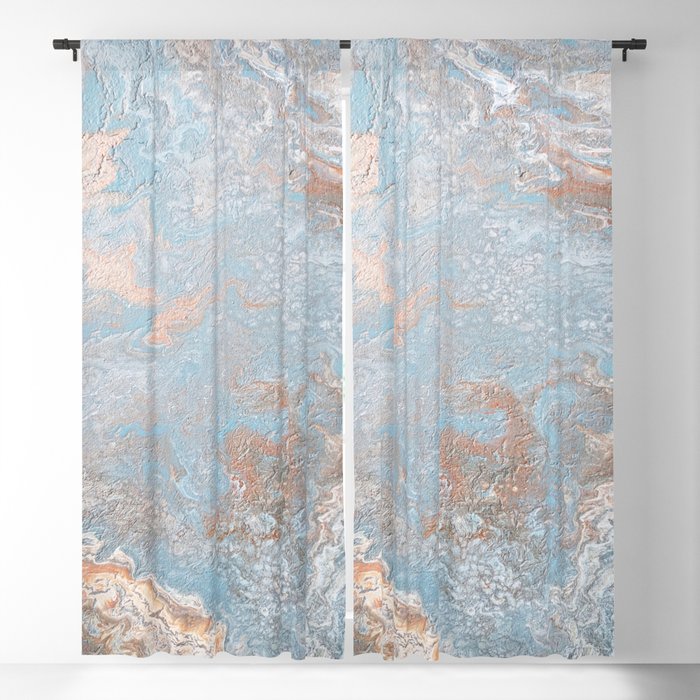 Rose Gold Baby Blue Blackout Curtain By Melaniab Rose Gold Baby Blue Blackout Curtain By Melaniab