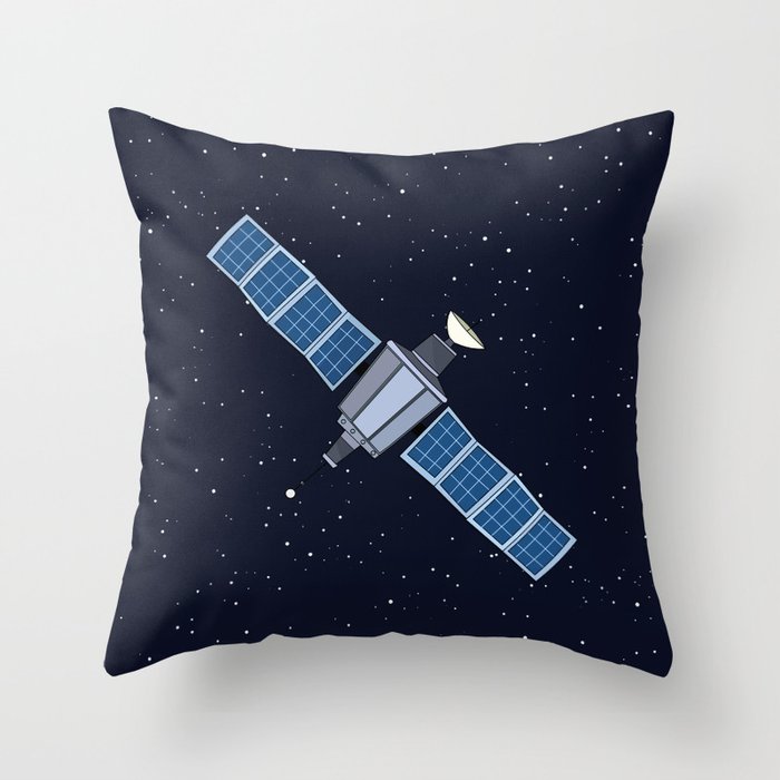Floating Satellite Throw Pillow