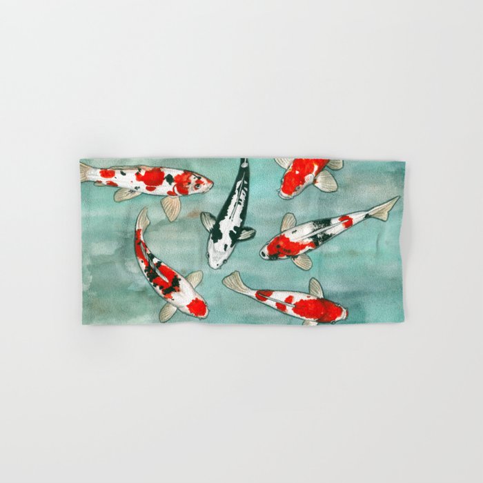 Le ballet des carpes koi Hand & Bath Towel