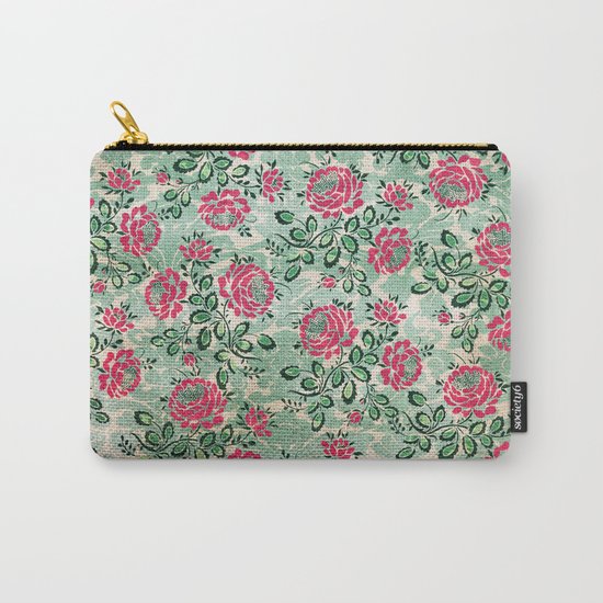 Retro French Floral Pattern Carry-All Pouch