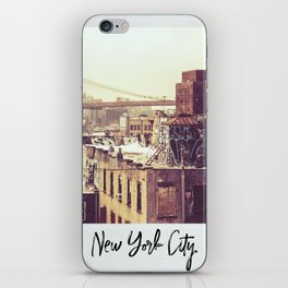 New York City and the Brooklyn Bridge | Vintage Style Photography iPhone Skin