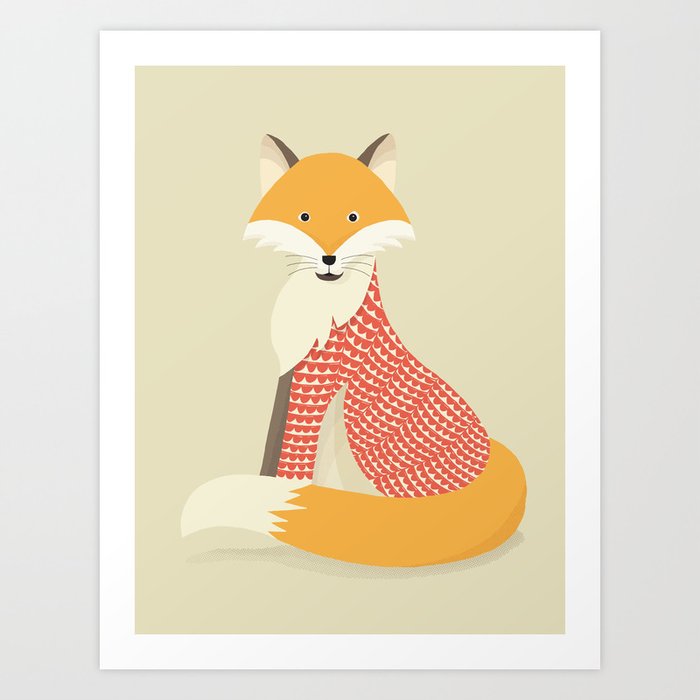 Whimsical Red Fox Art Print