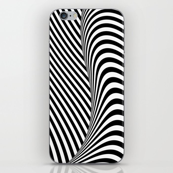 Black and White Pop Art Optical Illusion Lines iPhone Skin