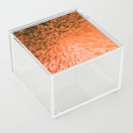 Orange Pixelated Pattern Acrylic Box