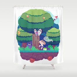 Tiny Worlds - Viridian Forest Shower Curtain