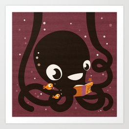 Octopus Book Bag Art Print