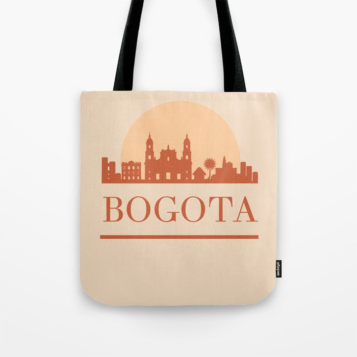 BOGOTA COLOMBIA CITY SKYLINE EARTH TONES Tote Bag