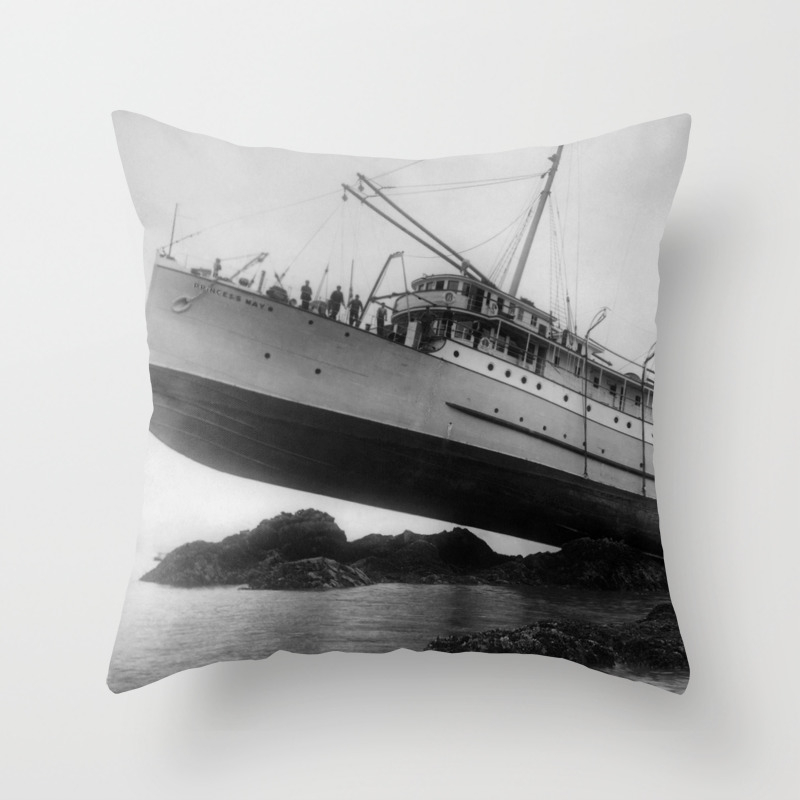 Shipwreck Ss Princess May August 5 1910 Throw Pillow By Warishellstore Society6