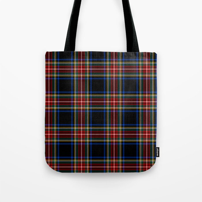 Black Stewart Tartan | Clan Stuart | Scottish Tartan Tote Bag