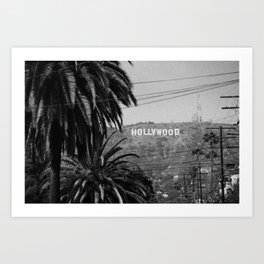 Hollywood Sign - Black and White Art Print
