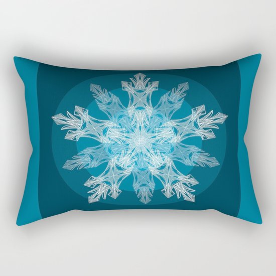 1 Blue Snowflake Rectangular Pillow